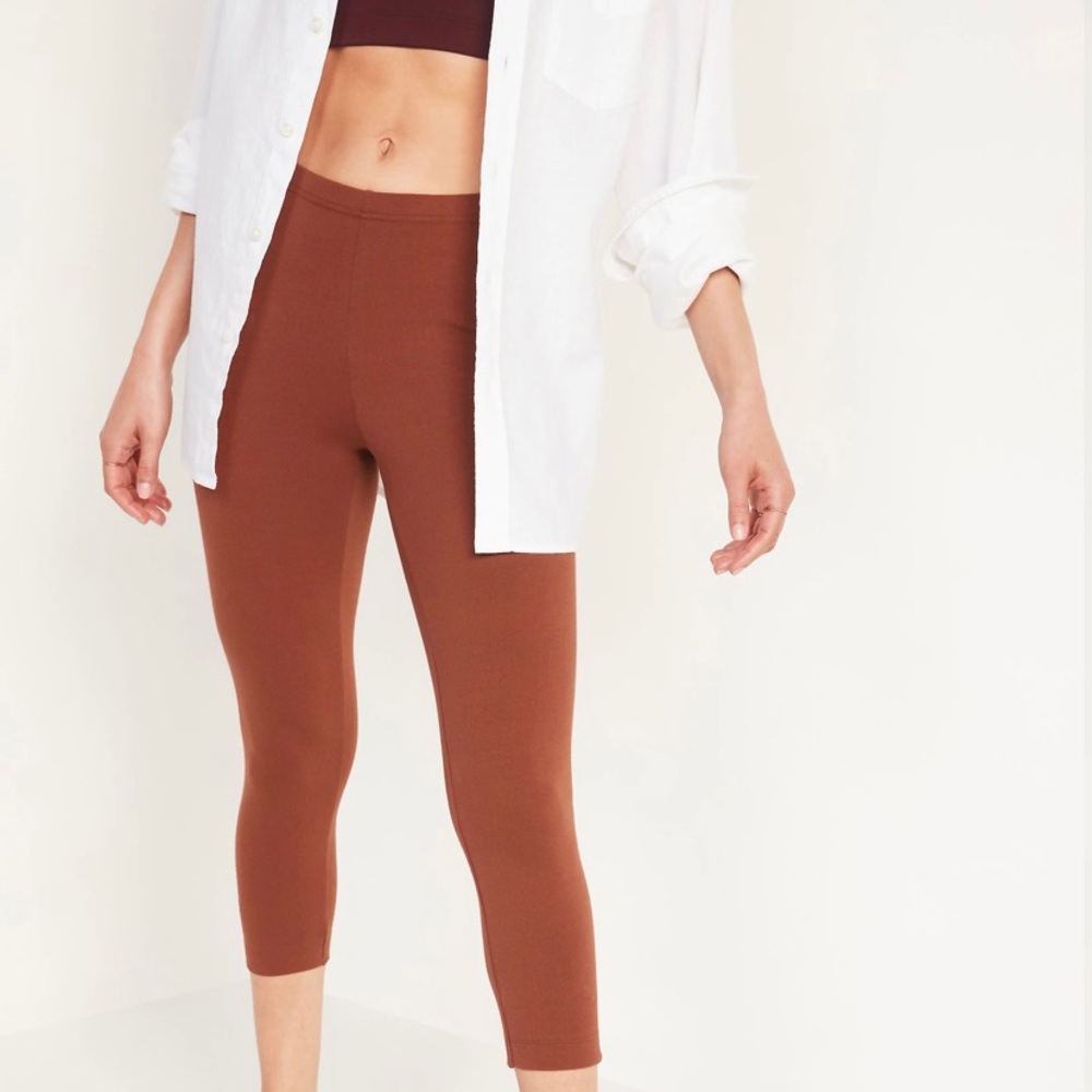 High-Waisted Crop Leggings Copper XL old navy NEW